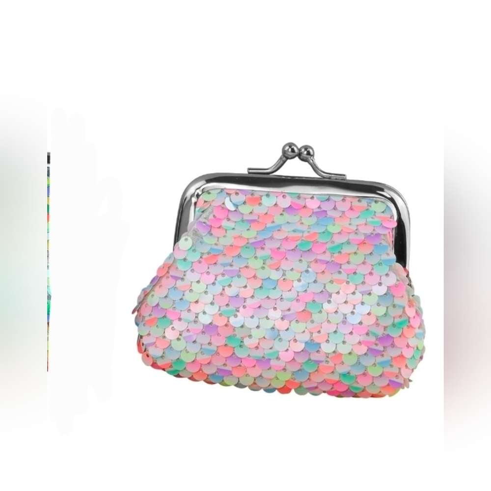 Colorful Sequin Kiss Lock Coin Purse BNIB